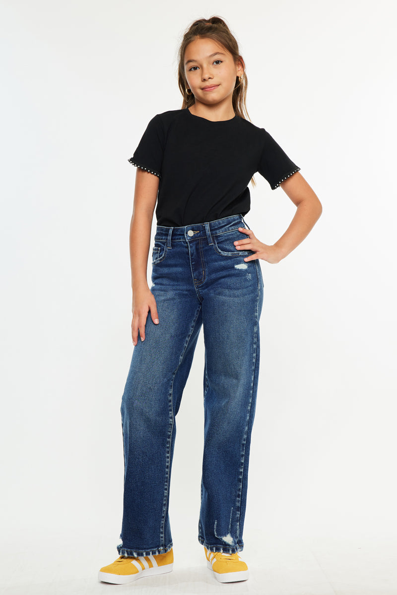 Dania High Rise Wide Leg Kids Jeans - Official Kancan USA