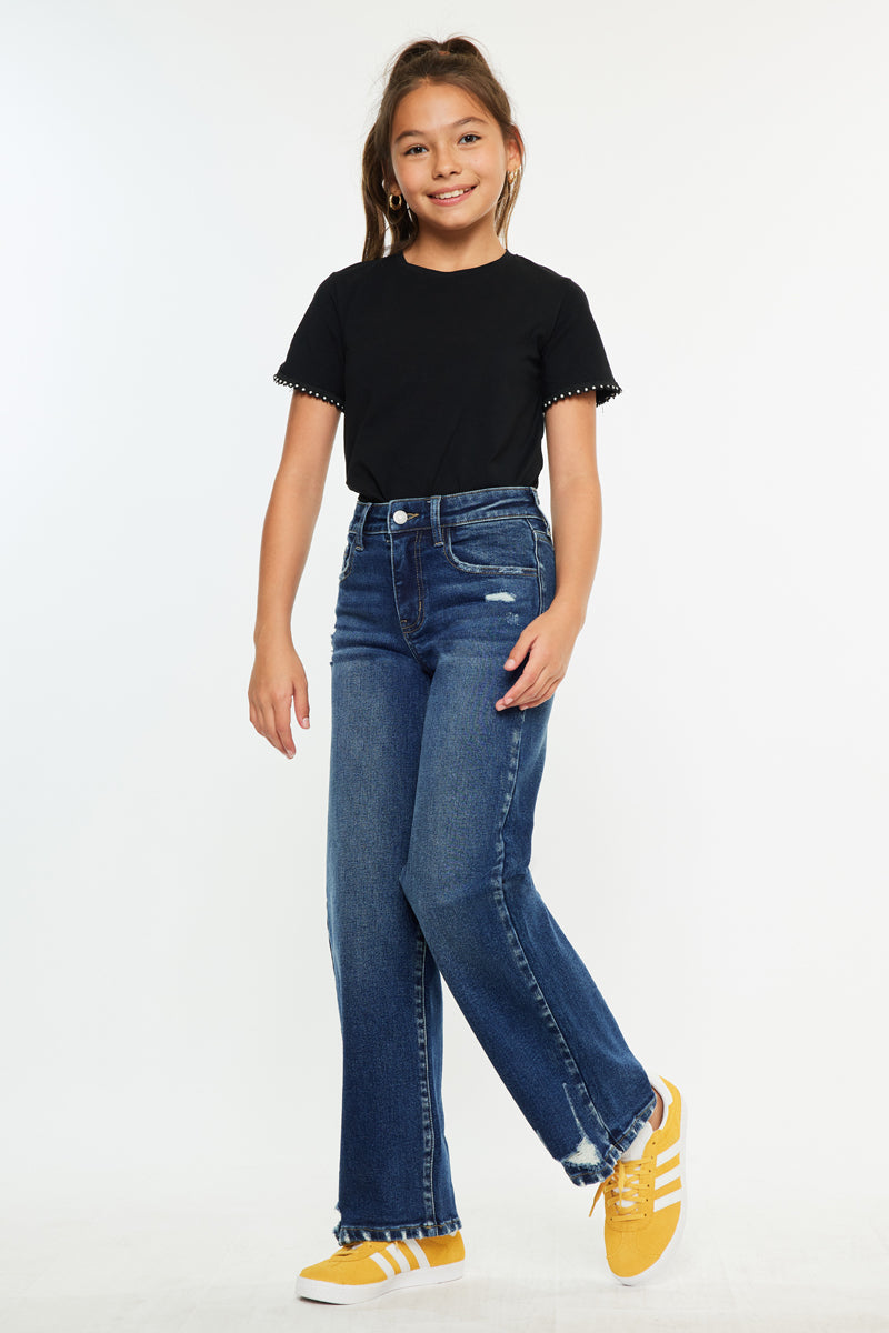 Dania High Rise Wide Leg Kids Jeans - Official Kancan USA