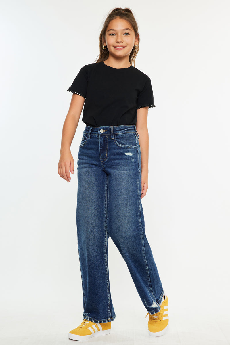 Dania High Rise Wide Leg Kids Jeans - Official Kancan USA