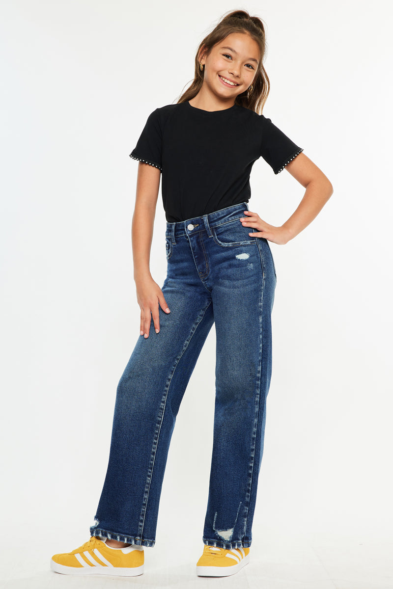 Dania High Rise Wide Leg Kids Jeans - Official Kancan USA