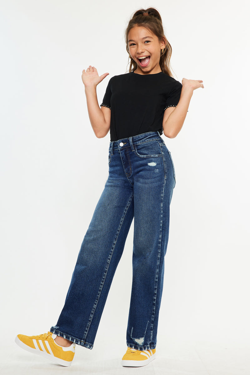 Dania High Rise Wide Leg Kids Jeans - Official Kancan USA