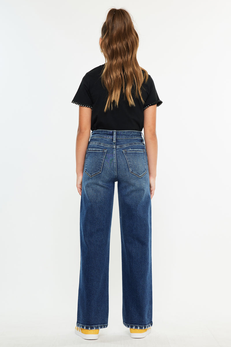 Dania High Rise Wide Leg Kids Jeans - Official Kancan USA
