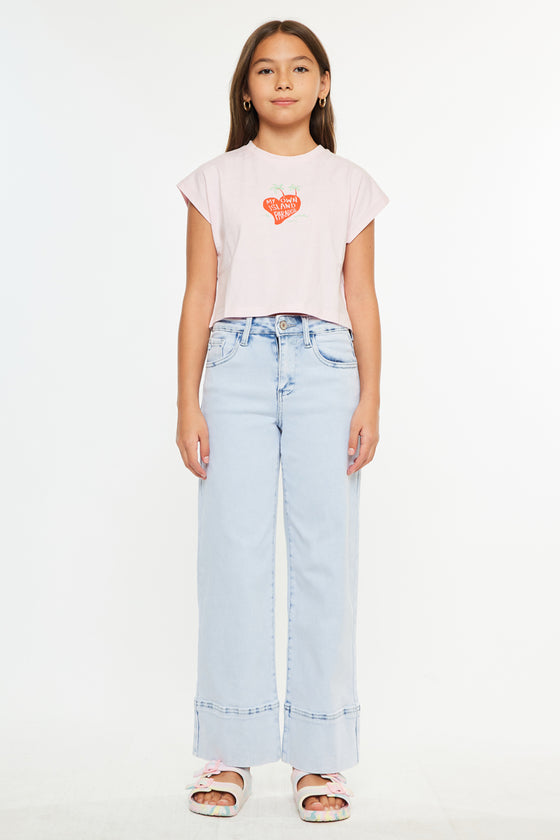 Kassie High Rise Kids Crop Wide Leg - Official Kancan USA