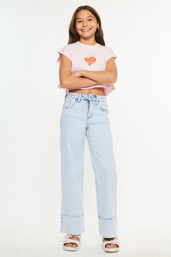 Kassie High Rise Kids Crop Wide Leg - Official Kancan USA