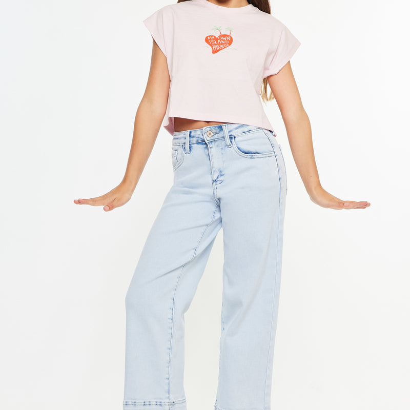 Kassie High Rise Kids Crop Wide Leg - Official Kancan USA