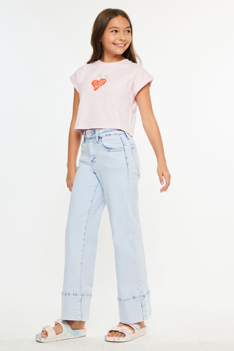 Kassie High Rise Kids Crop Wide Leg - Official Kancan USA