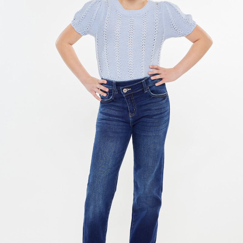 Milly Mid Rise Straight Kids Jeans - Official Kancan USA
