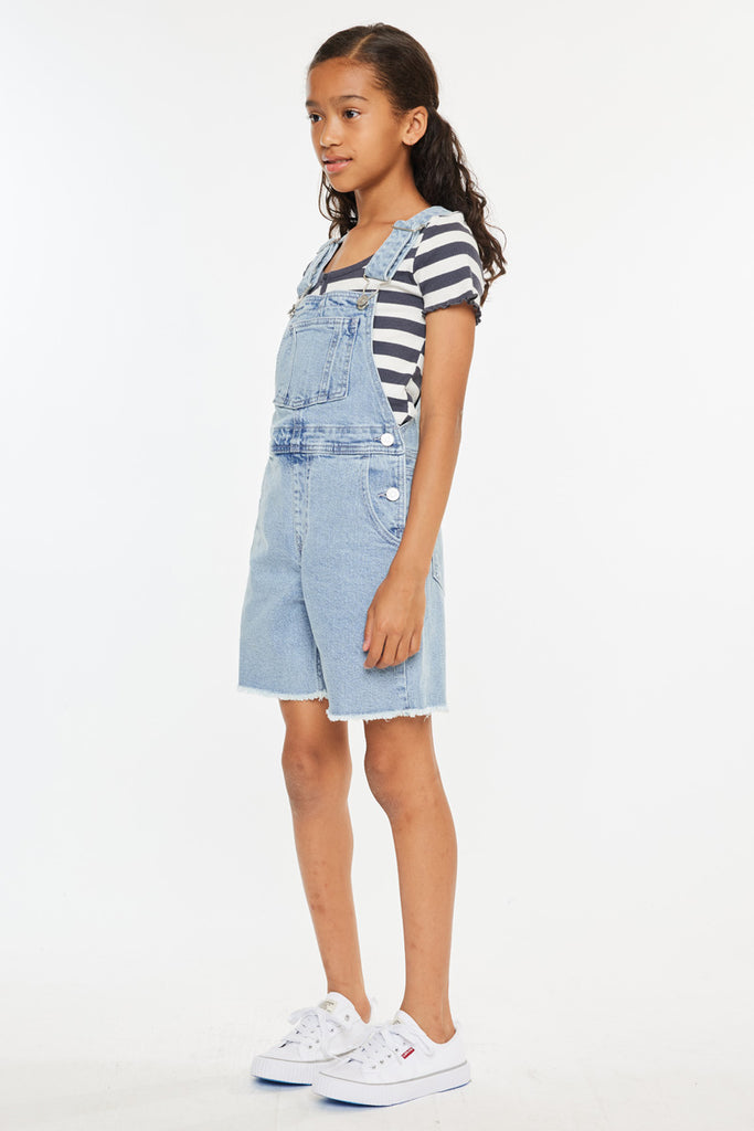 Kancan Daria Kids Overall Shorts Medium Wash S