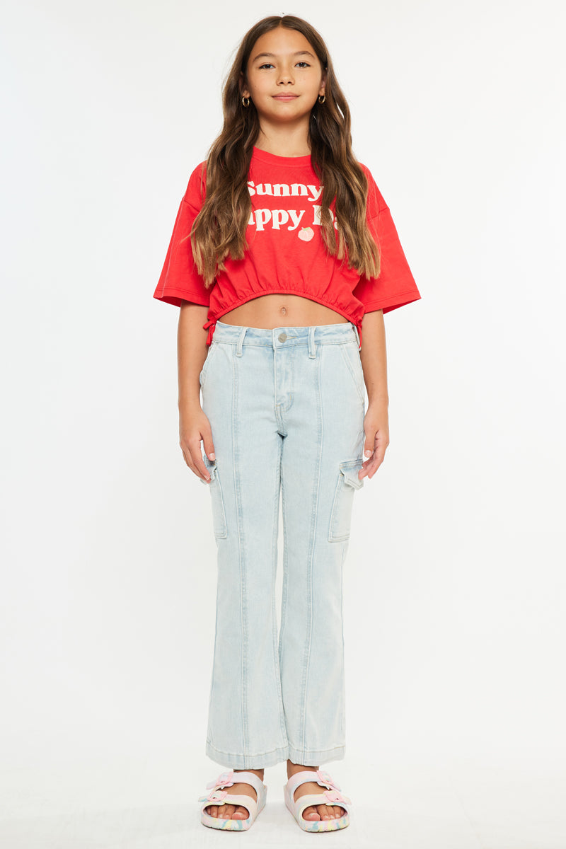 Normani High Rise Kids Cargo Flare - Official Kancan USA