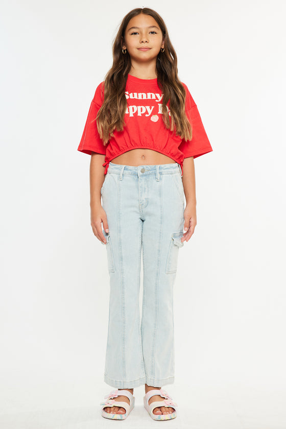 Normani High Rise Kids Cargo Flare - Official Kancan USA