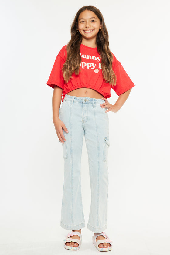 Normani High Rise Kids Cargo Flare - Official Kancan USA