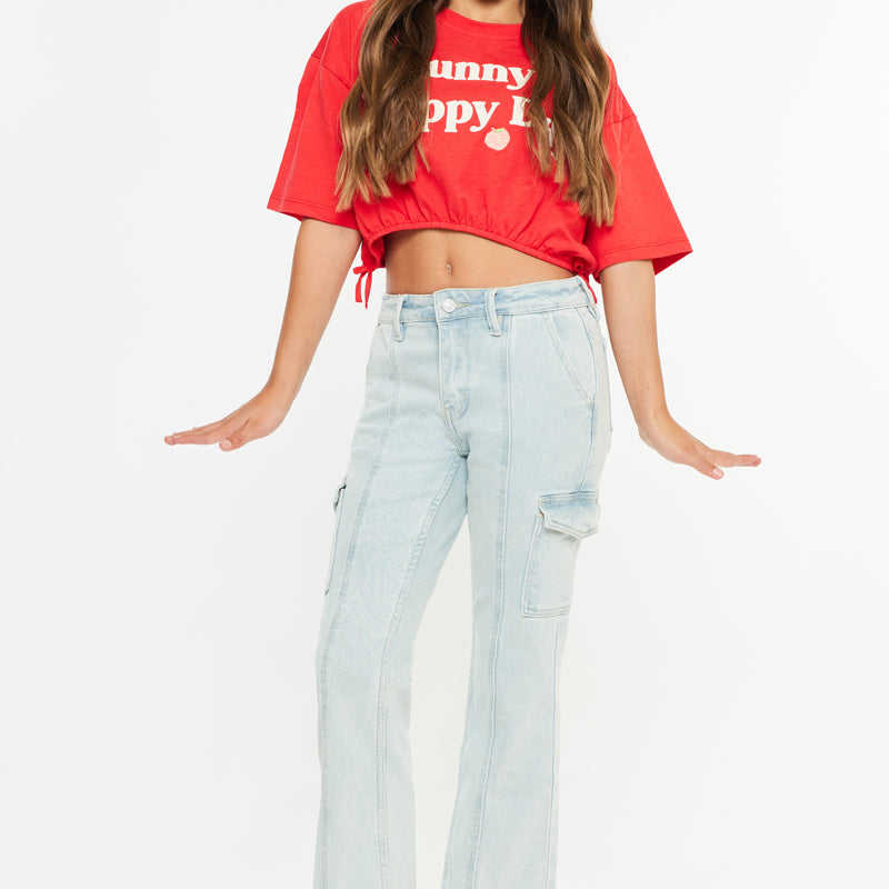 Normani High Rise Kids Cargo Flare - Official Kancan USA