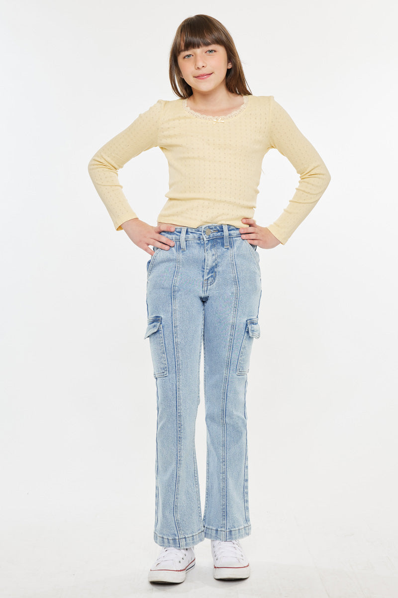 Normani High Rise Kids Cargo Flare - Official Kancan USA