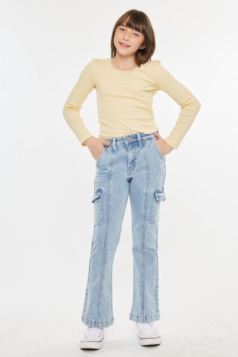 Normani High Rise Kids Cargo Flare - Official Kancan USA