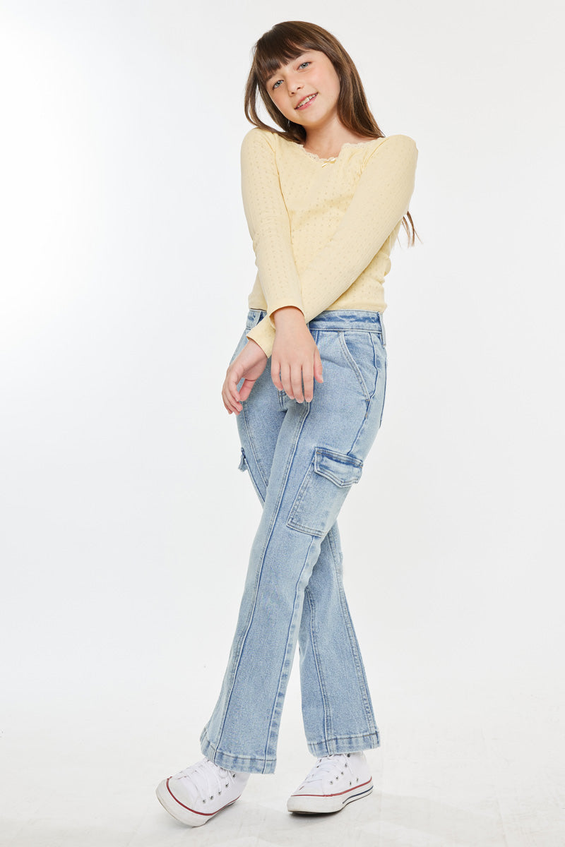 Normani High Rise Kids Cargo Flare - Official Kancan USA