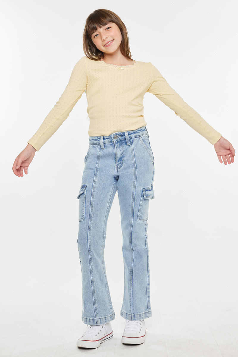 Normani High Rise Kids Cargo Flare - Official Kancan USA