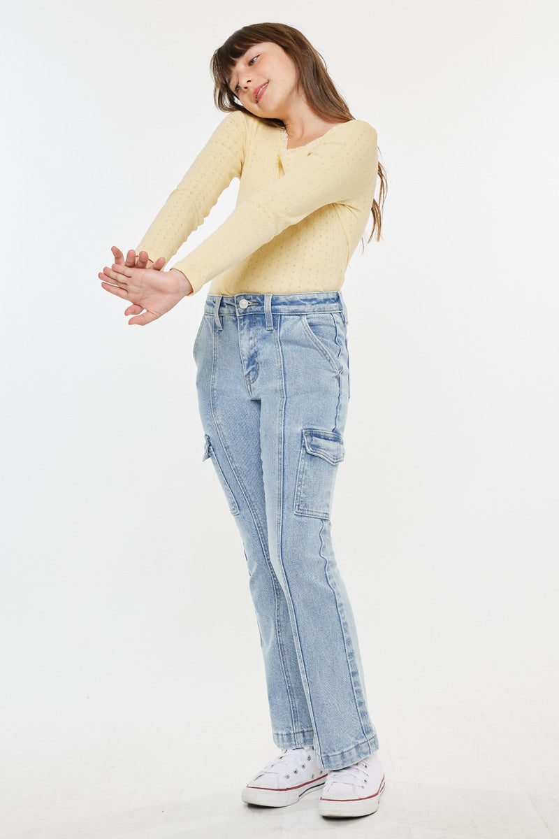 Normani High Rise Kids Cargo Flare - Official Kancan USA