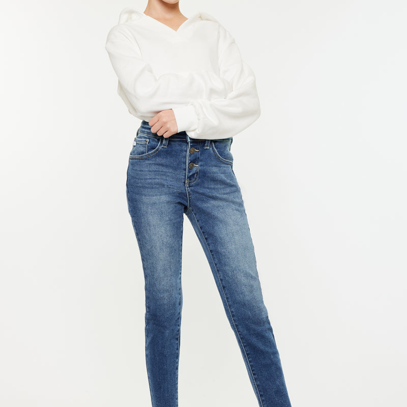 Marinette High Rise Ankle Skinny Kid Jeans - Official Kancan USA