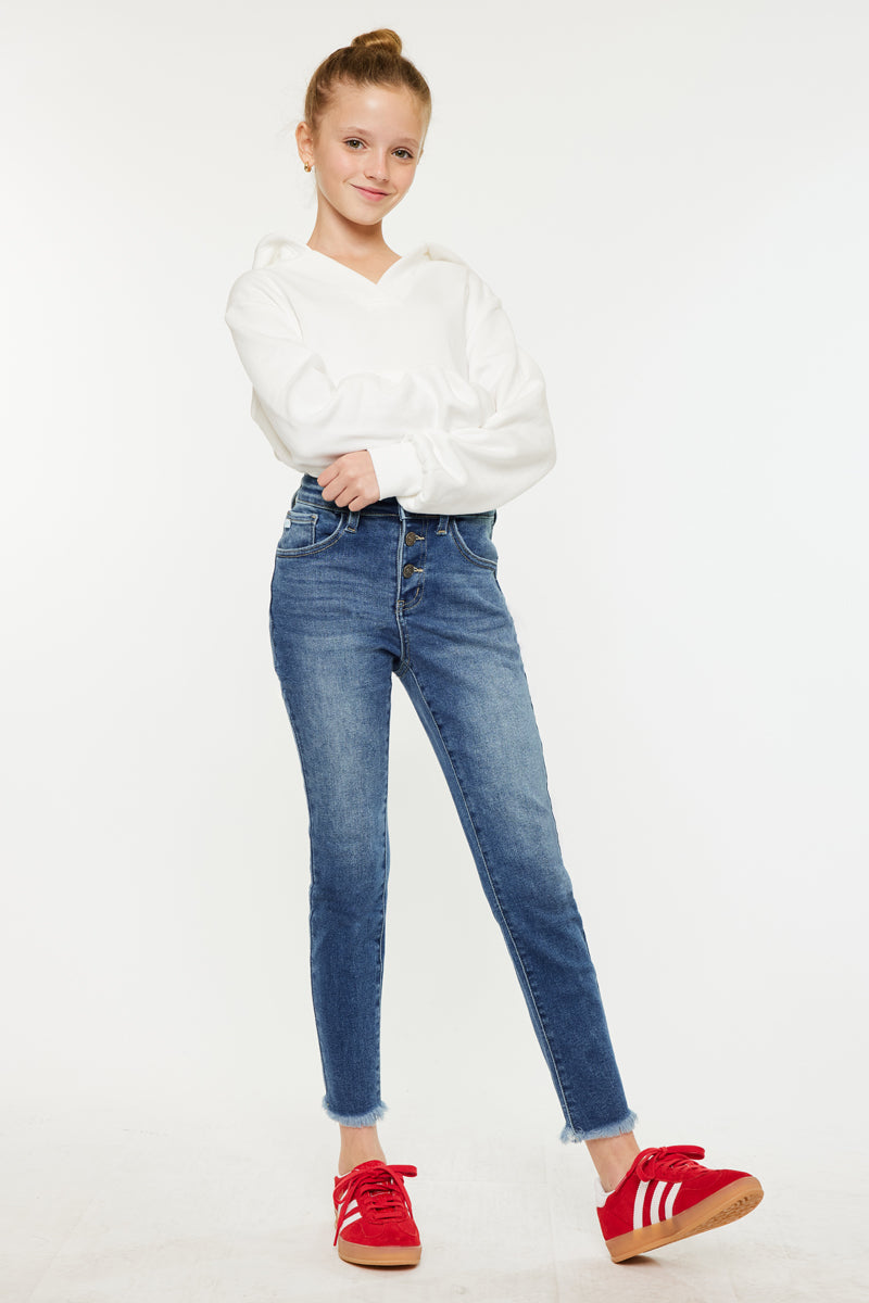 Marinette High Rise Ankle Skinny Kid Jeans - Official Kancan USA