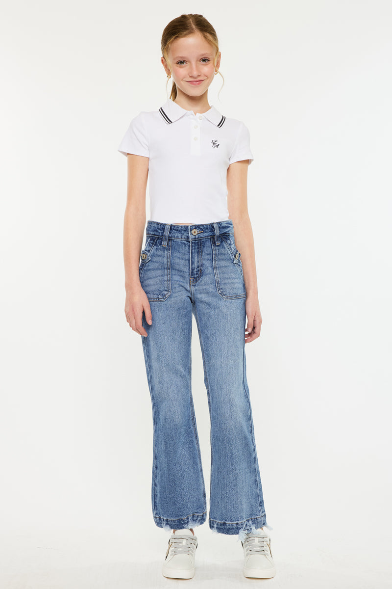 Sherri High Rise Wide Leg Flare Kid Jeans - Official Kancan USA