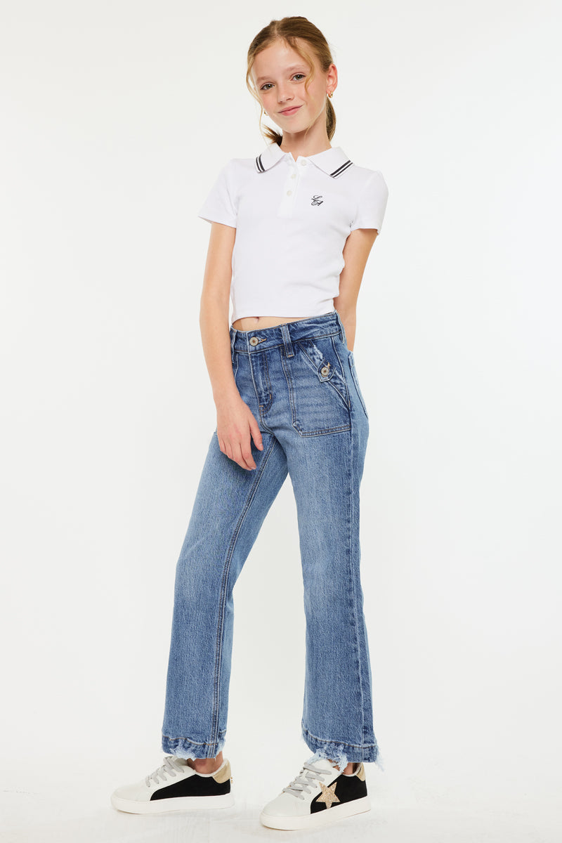 Sherri High Rise Wide Leg Flare Kid Jeans - Official Kancan USA