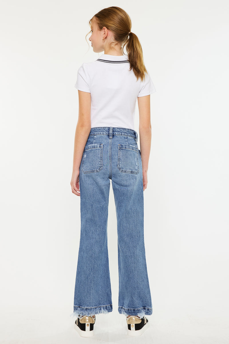Sherri High Rise Wide Leg Flare Kid Jeans - Official Kancan USA