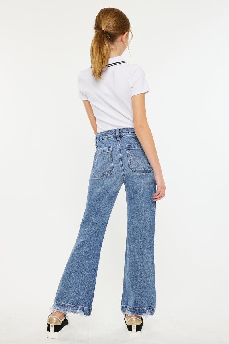 Sherri High Rise Wide Leg Flare Kid Jeans - Official Kancan USA