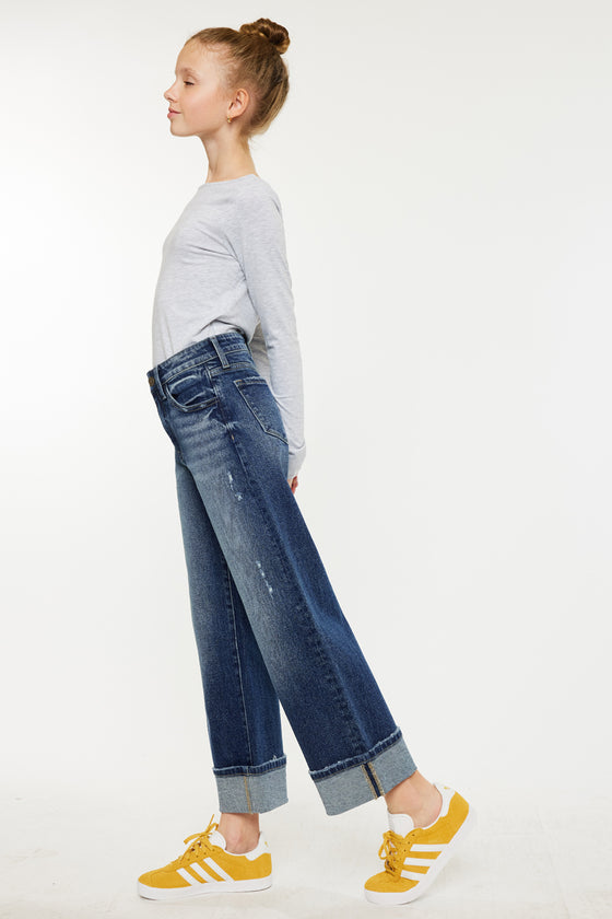 Cleo High Rise Kids Cropped Wide Leg