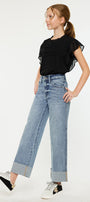 Danielle High Rise Kids Cropped Wide Leg - Official Kancan USA