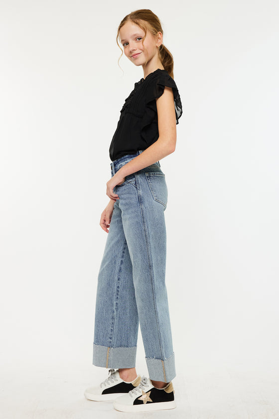 Danielle High Rise Kids Cropped Wide Leg - Official Kancan USA