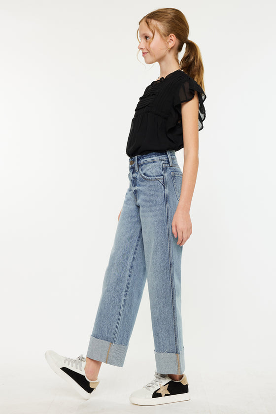 Danielle High Rise Kids Cropped Wide Leg - Official Kancan USA
