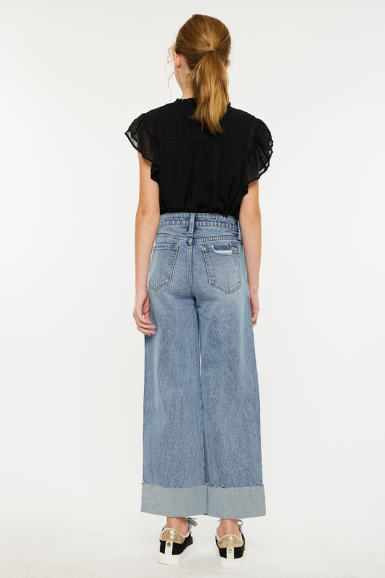 Danielle High Rise Kids Cropped Wide Leg - Official Kancan USA