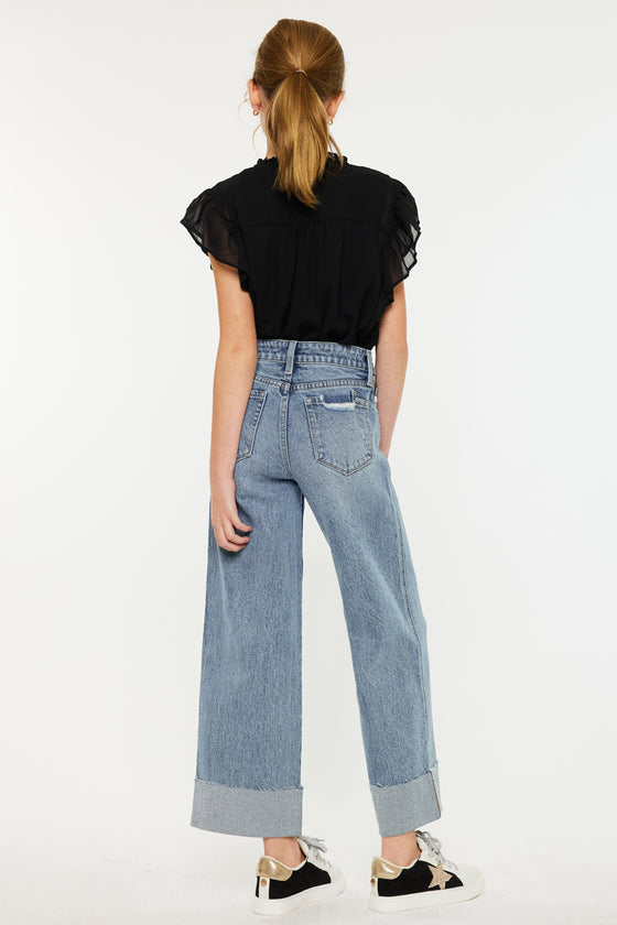 Danielle High Rise Kids Cropped Wide Leg - Official Kancan USA