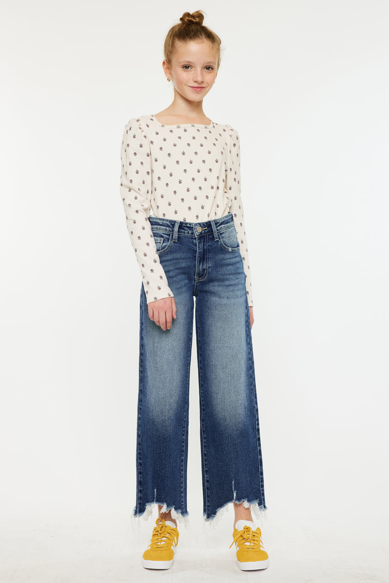 America High Rise Kids Cropped Wide Leg - Official Kancan USA