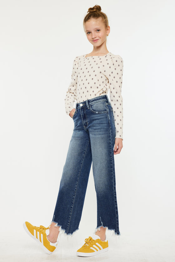 America High Rise Kids Cropped Wide Leg - Official Kancan USA