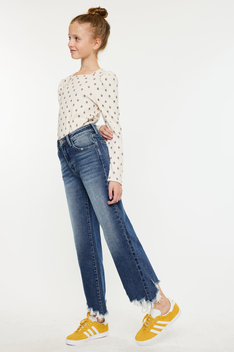 America High Rise Kids Cropped Wide Leg - Official Kancan USA