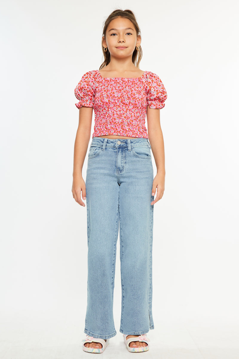 Aurora High Rise Wide Leg Kid Jeans - Official Kancan USA