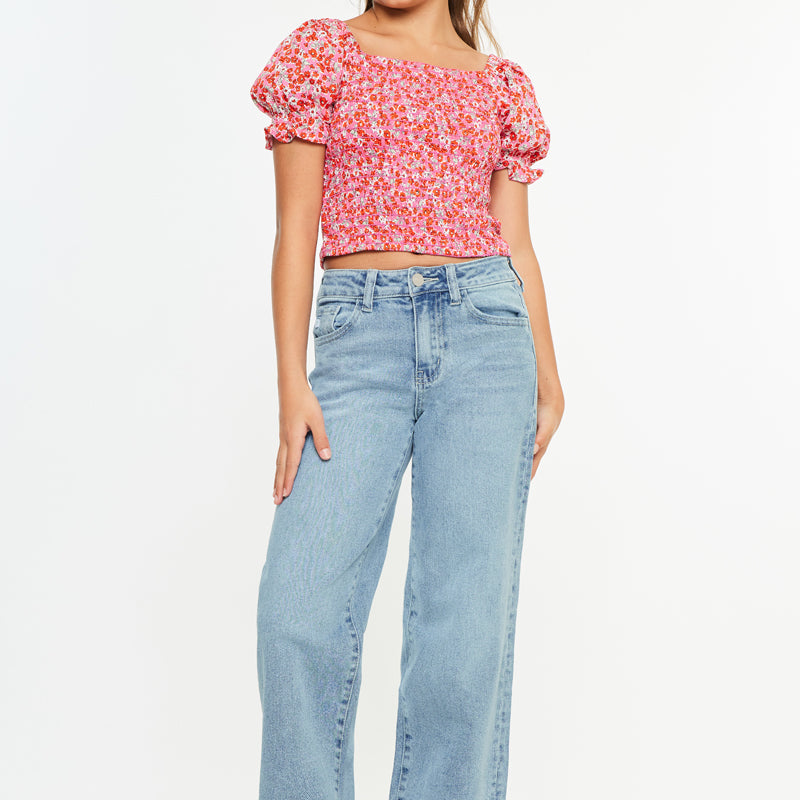 Aurora High Rise Wide Leg Kid Jeans - Official Kancan USA