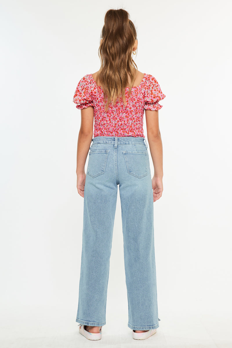 Aurora High Rise Wide Leg Kid Jeans - Official Kancan USA