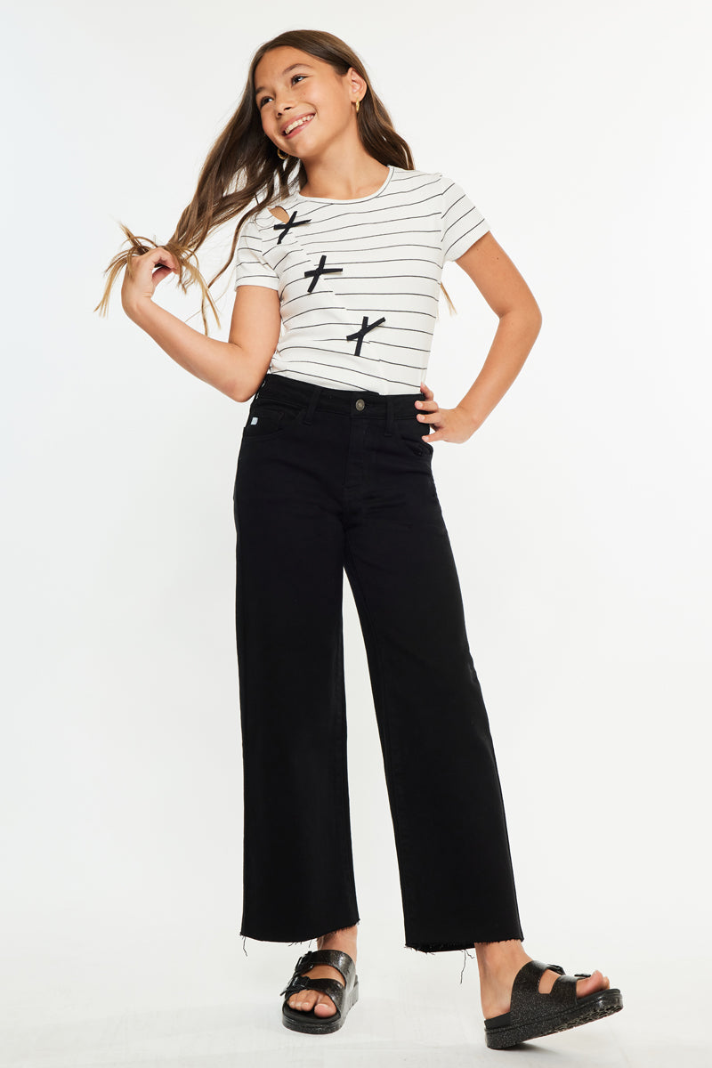 Berlin High Rise Crop Wide Leg Kids Jeans - Official Kancan USA