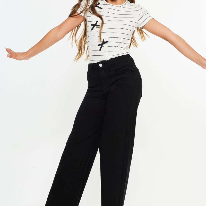 Berlin High Rise Crop Wide Leg Kids Jeans - Official Kancan USA