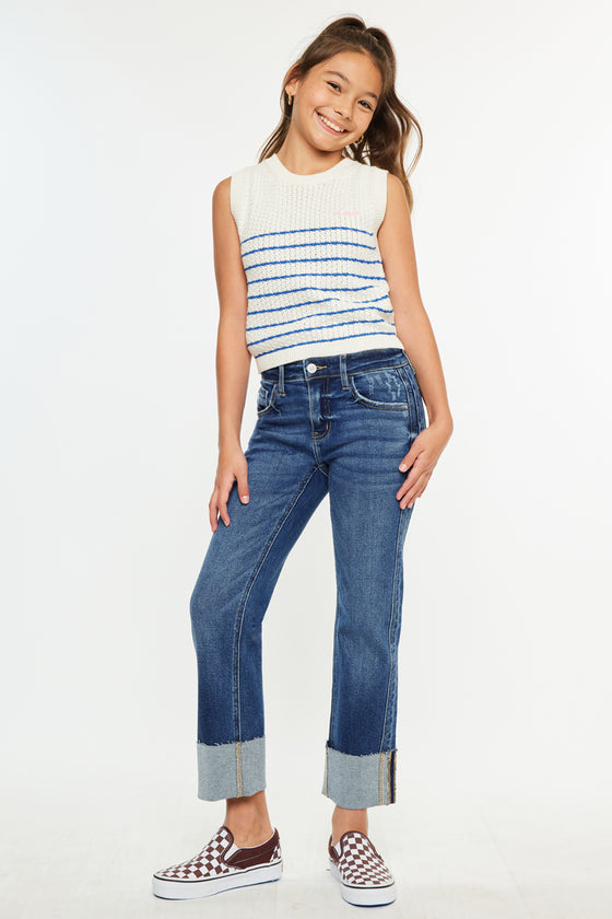 Gisela Mid Rise Kids Cropped Straight - Official Kancan USA