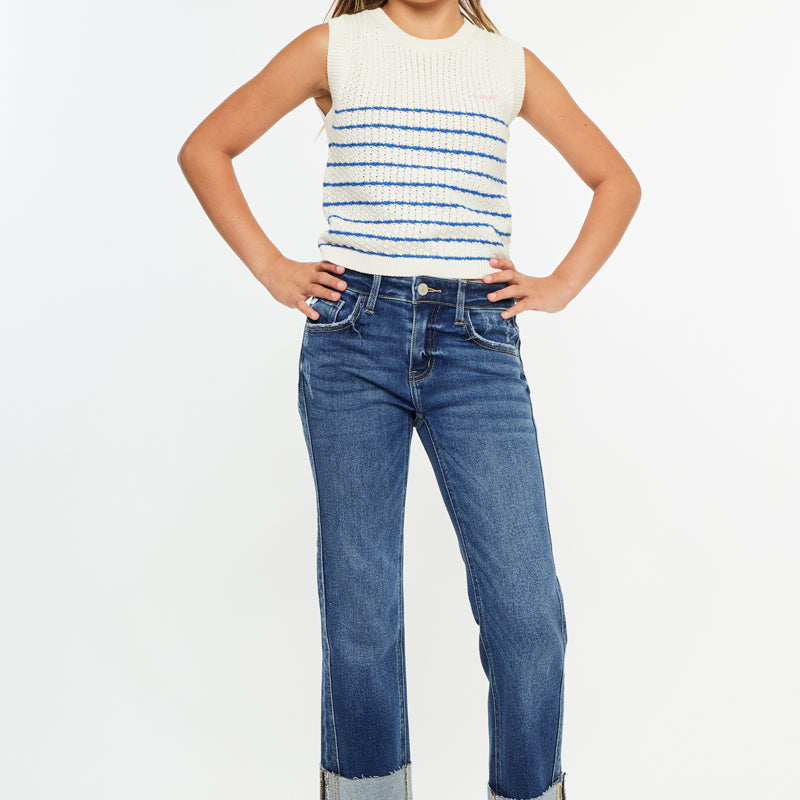 Gisela Mid Rise Kids Cropped Straight - Official Kancan USA