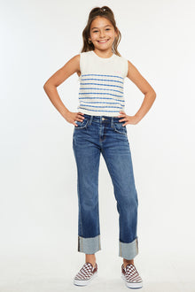 Gisela Mid Rise Kids Cropped Straight - Official Kancan USA