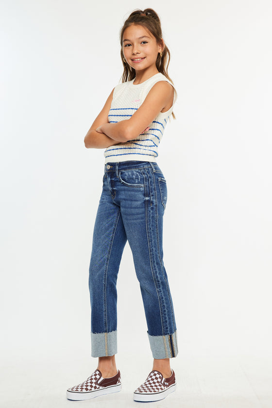 Gisela Mid Rise Kids Cropped Straight - Official Kancan USA