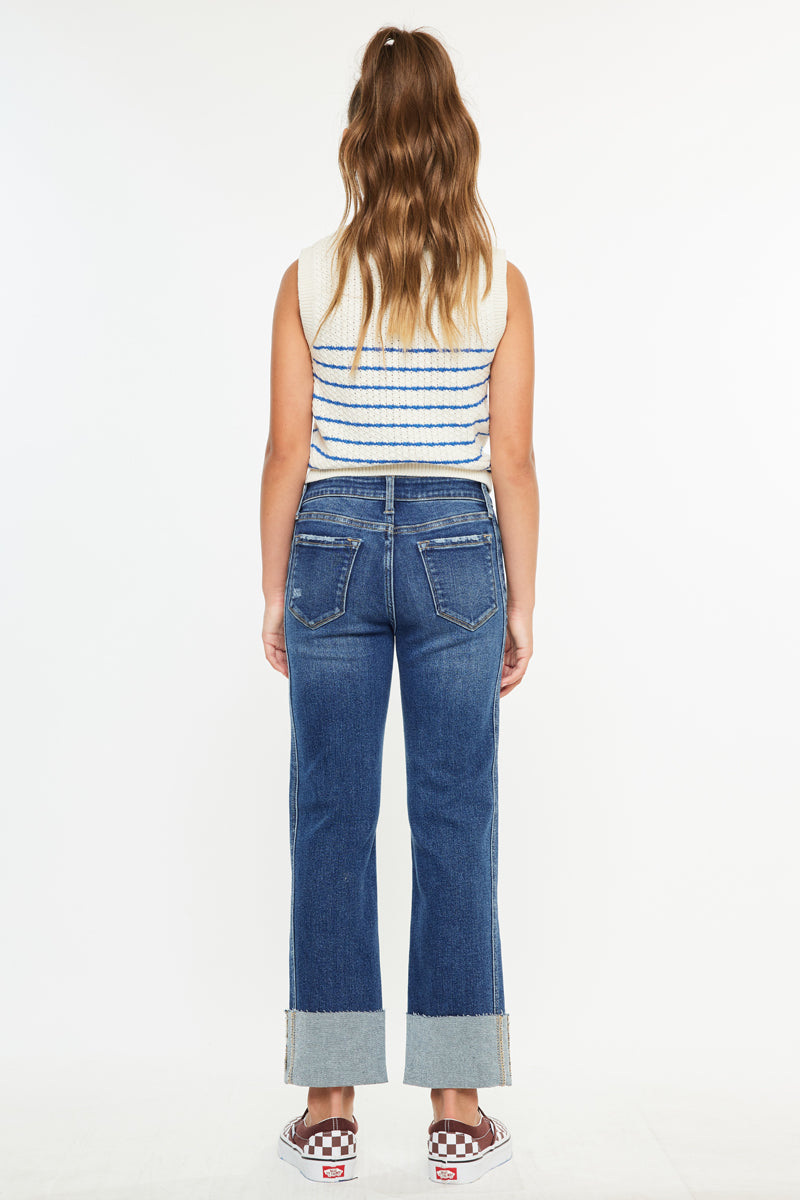 Gisela Mid Rise Kids Cropped Straight - Official Kancan USA