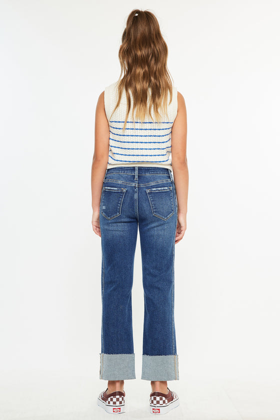 Gisela Mid Rise Kids Cropped Straight - Official Kancan USA