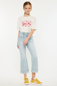  Evie High Rise Kids Cropped Flare Jeans - Official Kancan USA