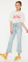 Evie High Rise Kids Cropped Flare Jeans - Official Kancan USA