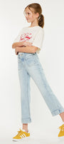 Evie High Rise Kids Cropped Flare Jeans - Official Kancan USA
